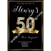 50th 60th 40th 30th Birthday Invitation,Gold Diamonds Birthday Invitation,(1ab)